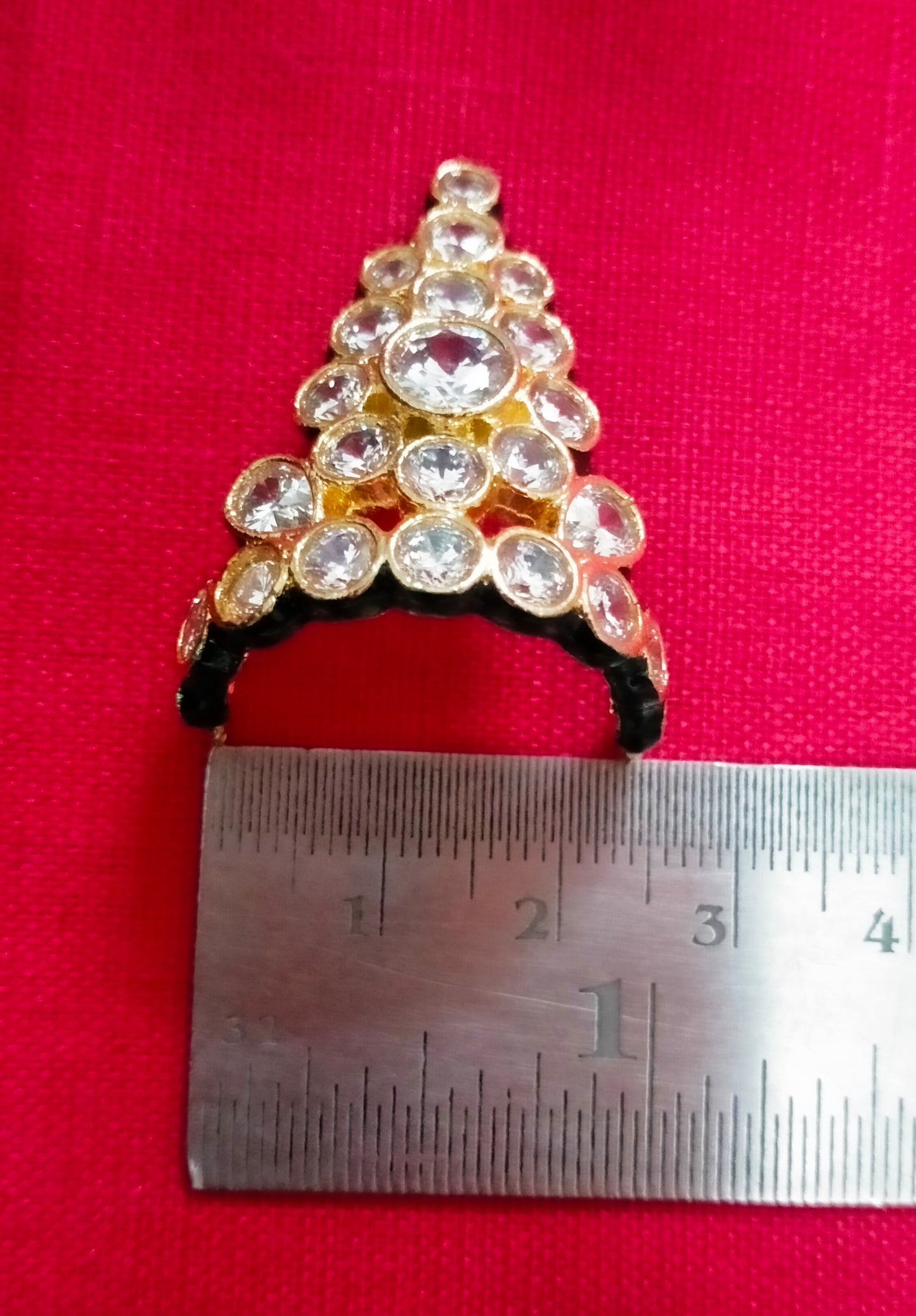 Kundan work white artificial stone Mukut