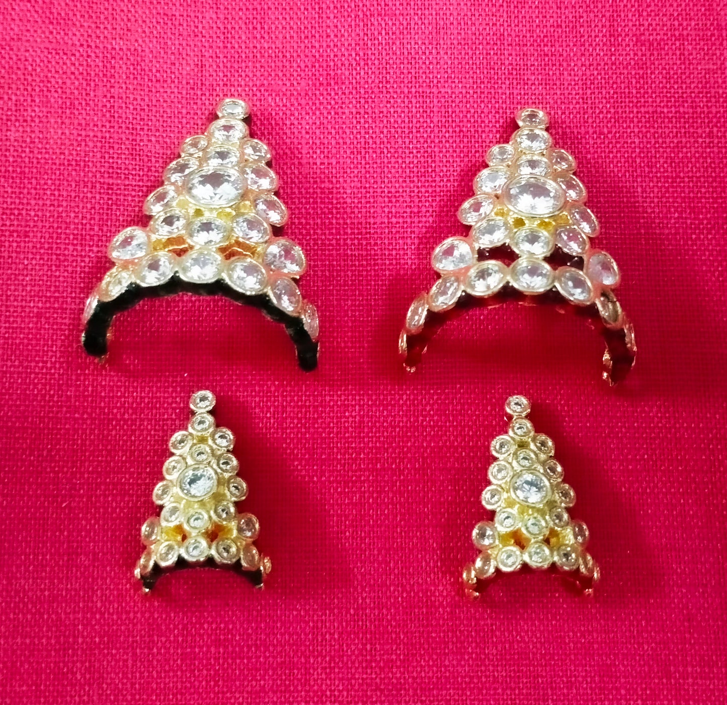 Kundan work white artificial stone Mukut
