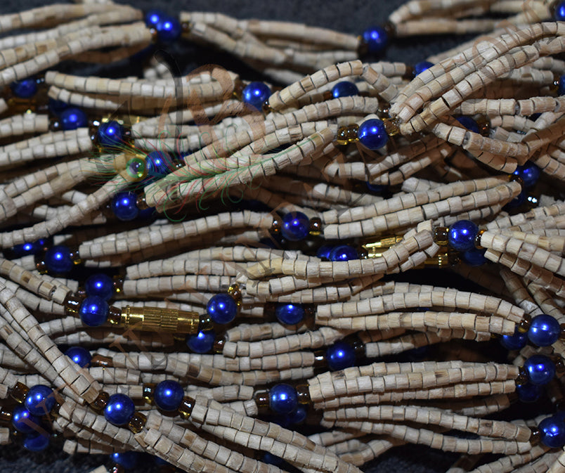 Blue bead tulsi kanthi mala