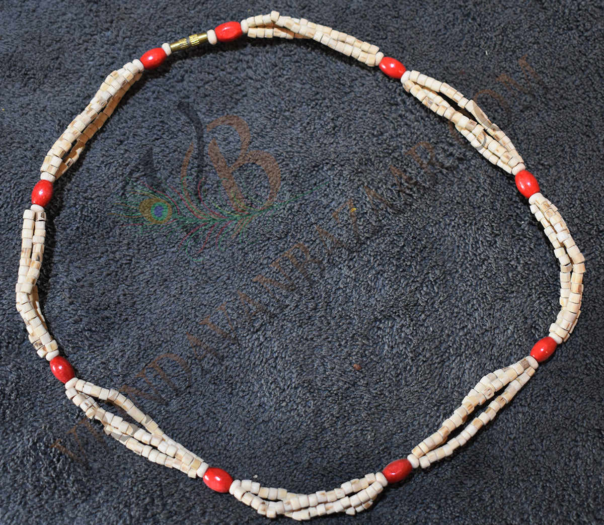 Red bead tulsi kanthi mala
