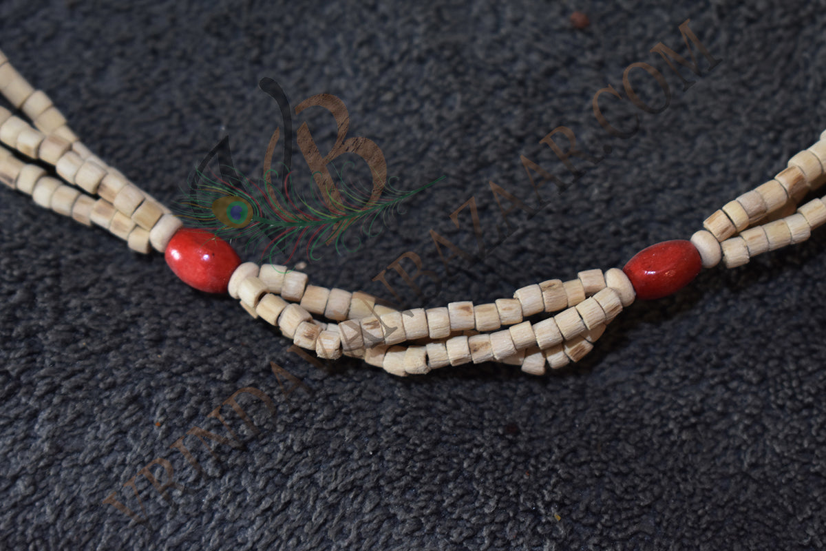 Red bead tulsi kanthi mala