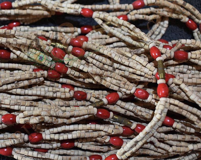 Red bead tulsi kanthi mala
