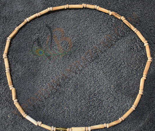Long tulsi beads with 2 round beads kanthi mala