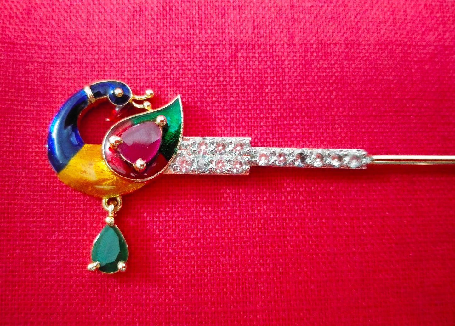 Colourful peacock artificial stone flute
