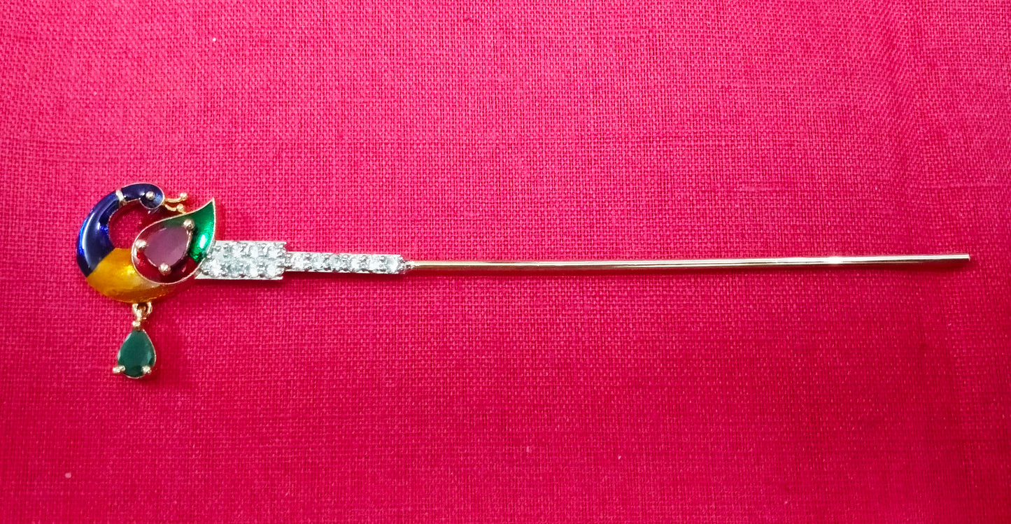 Colourful peacock artificial stone flute