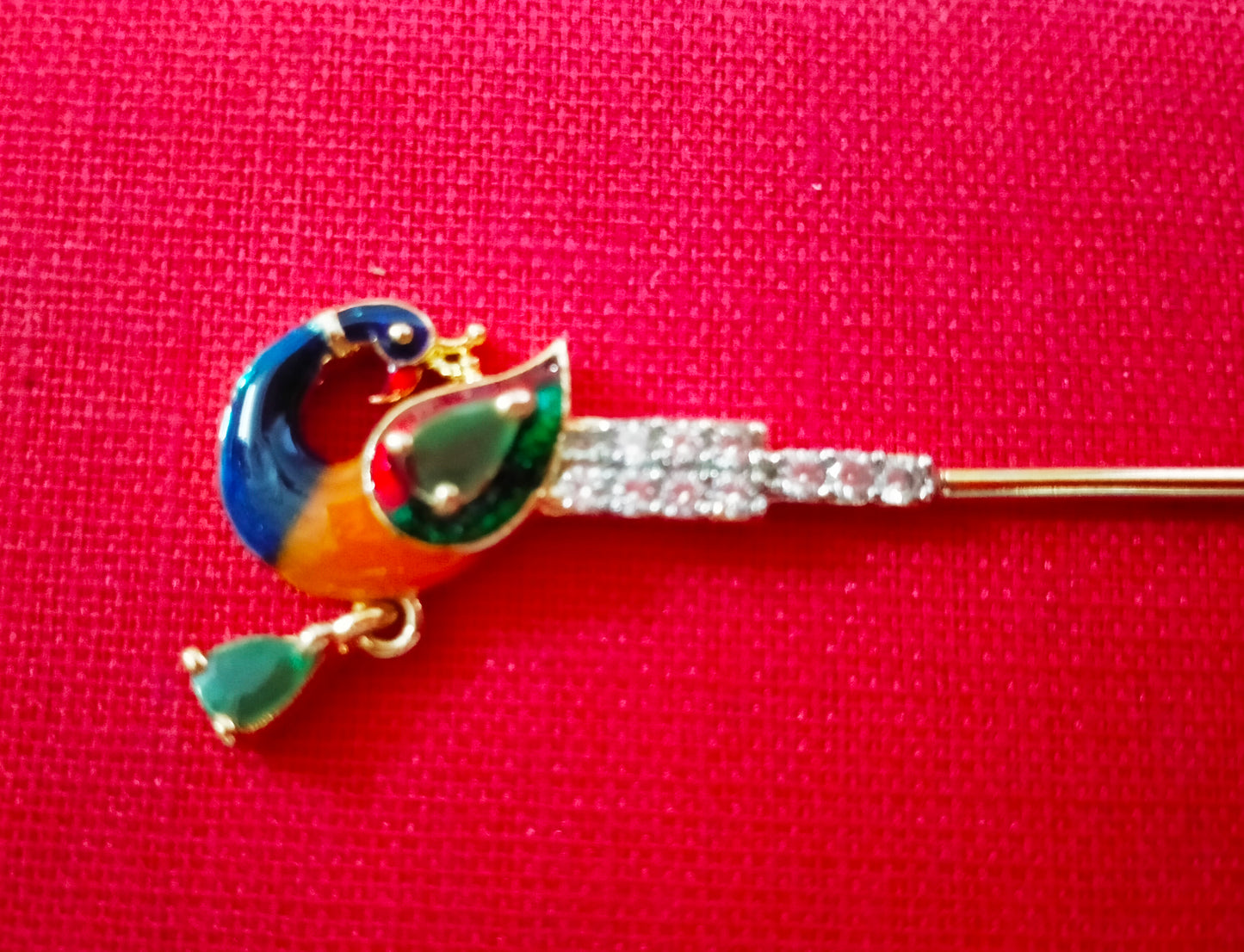 Colourful peacock artificial stone flute