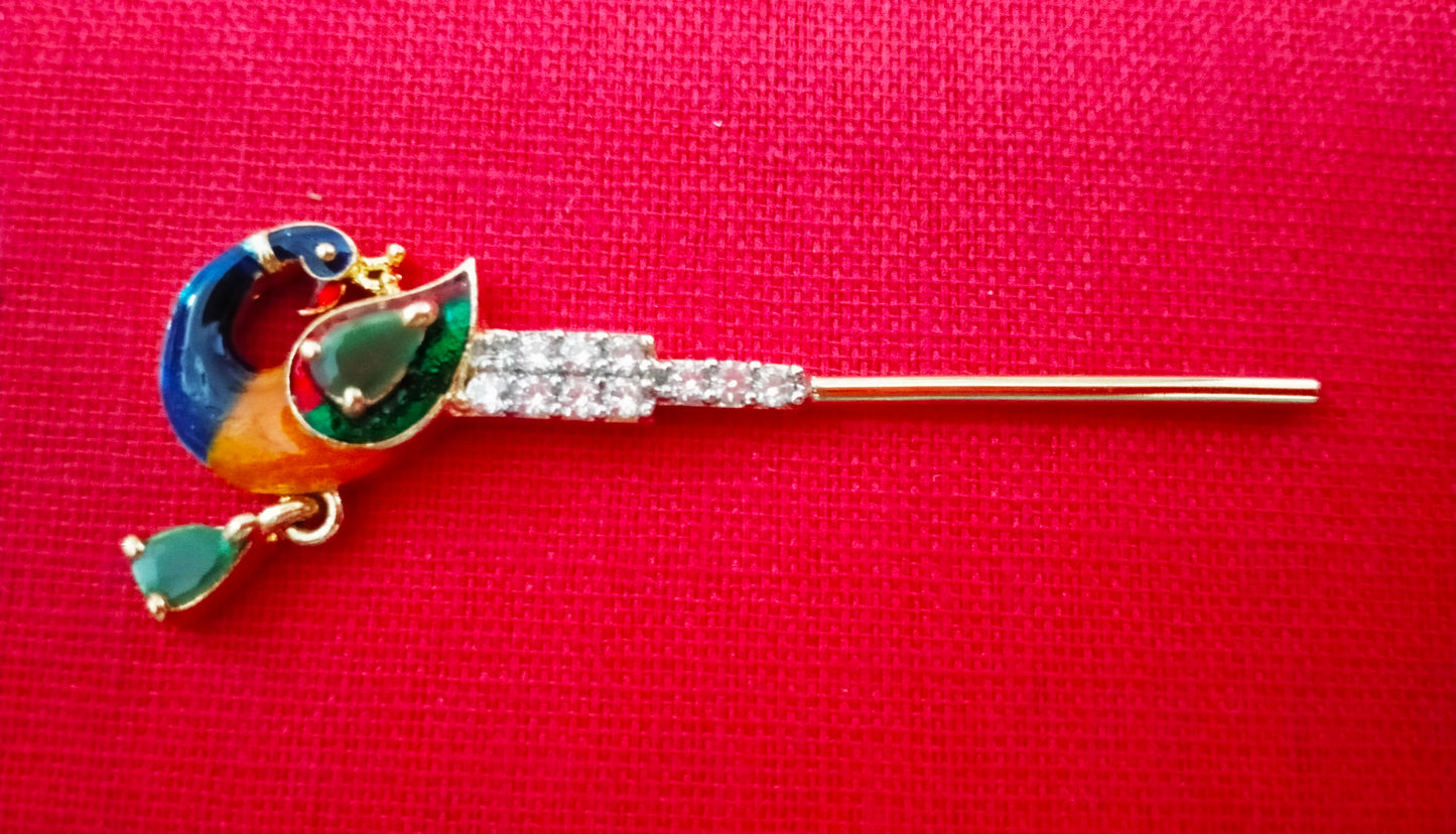 Colourful peacock artificial stone flute