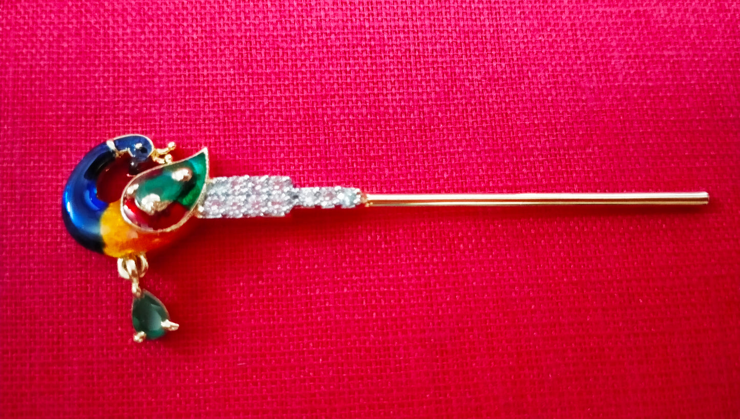 Colourful peacock artificial stone flute