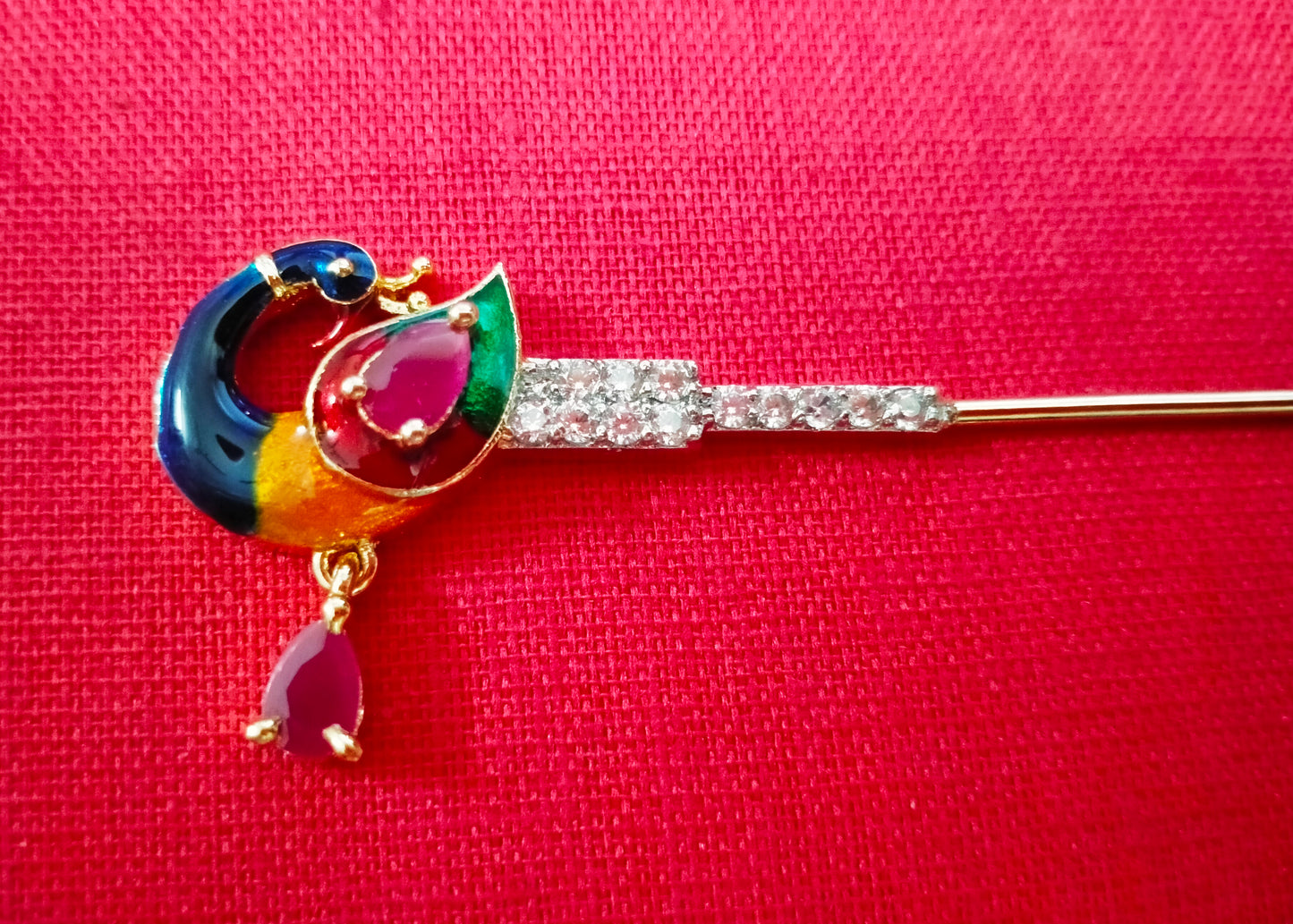 Colourful peacock artificial stone flute