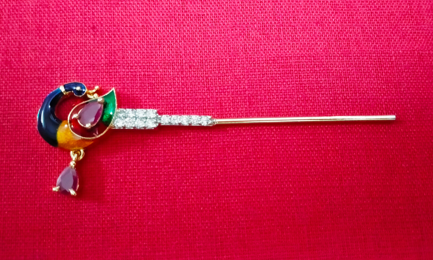 Colourful peacock artificial stone flute