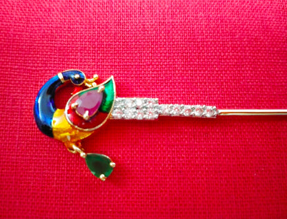 Colourful peacock artificial stone flute