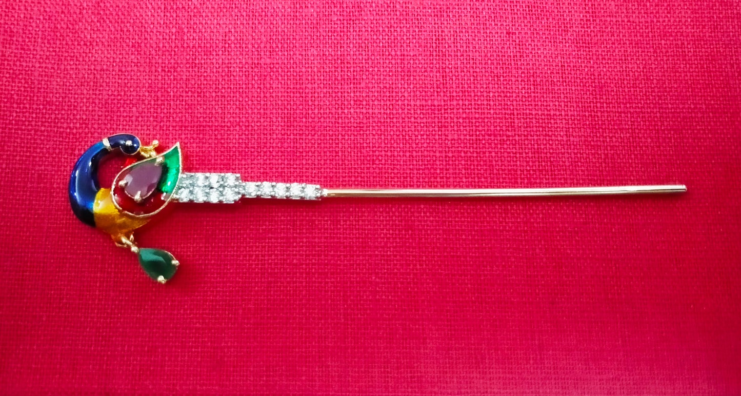 Colourful peacock artificial stone flute