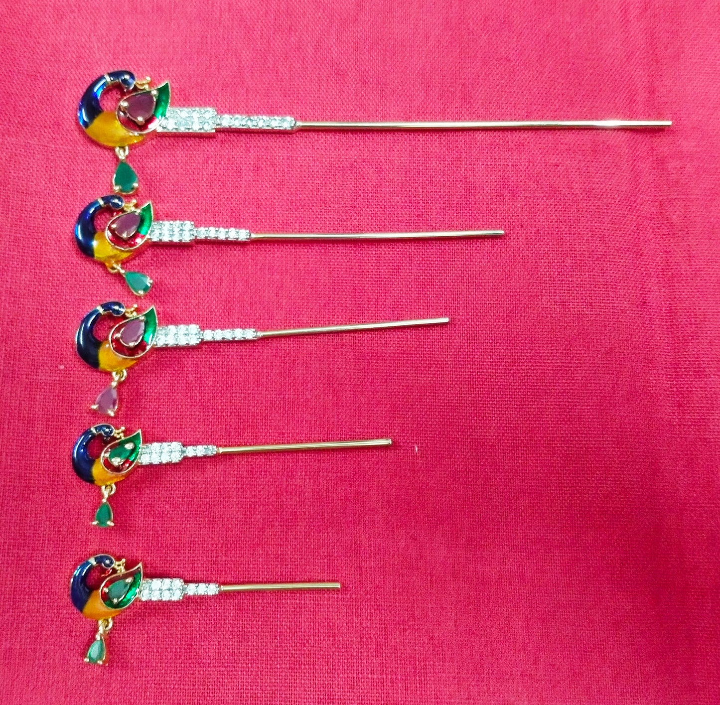 Colourful peacock artificial stone flute