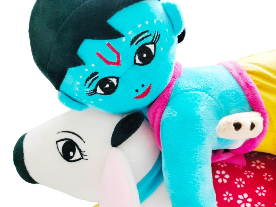 Manohar with Surabhi cow soft toy