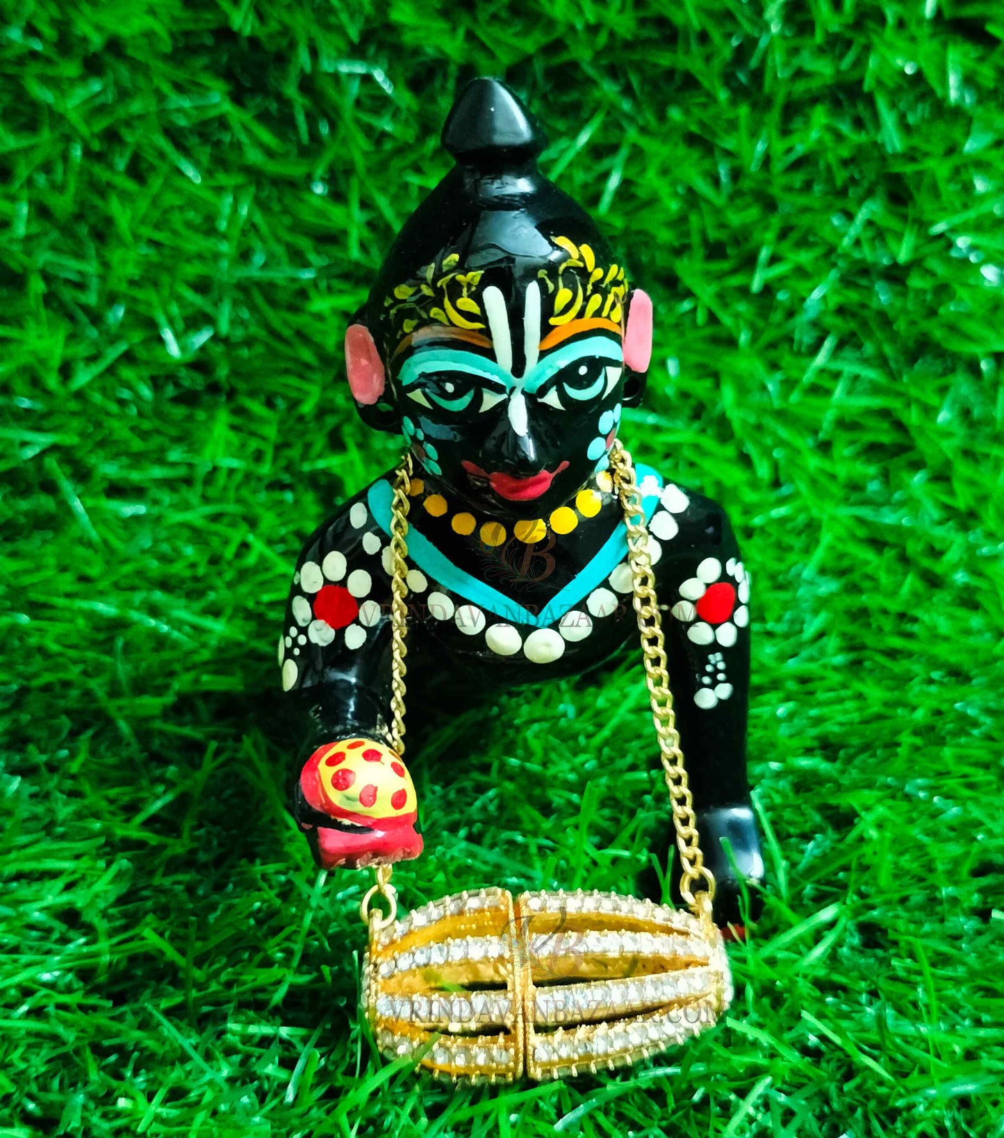 White stone deity mridanga with chain
