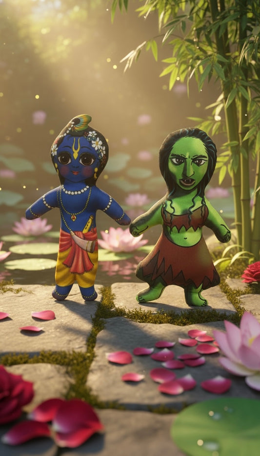 Krishna with Putna soft toy