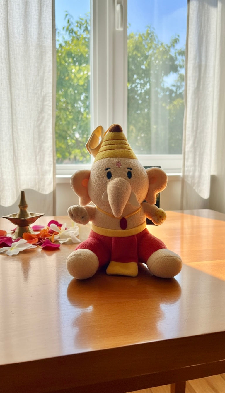 Ganesh soft toy ; height - 7.5 inch