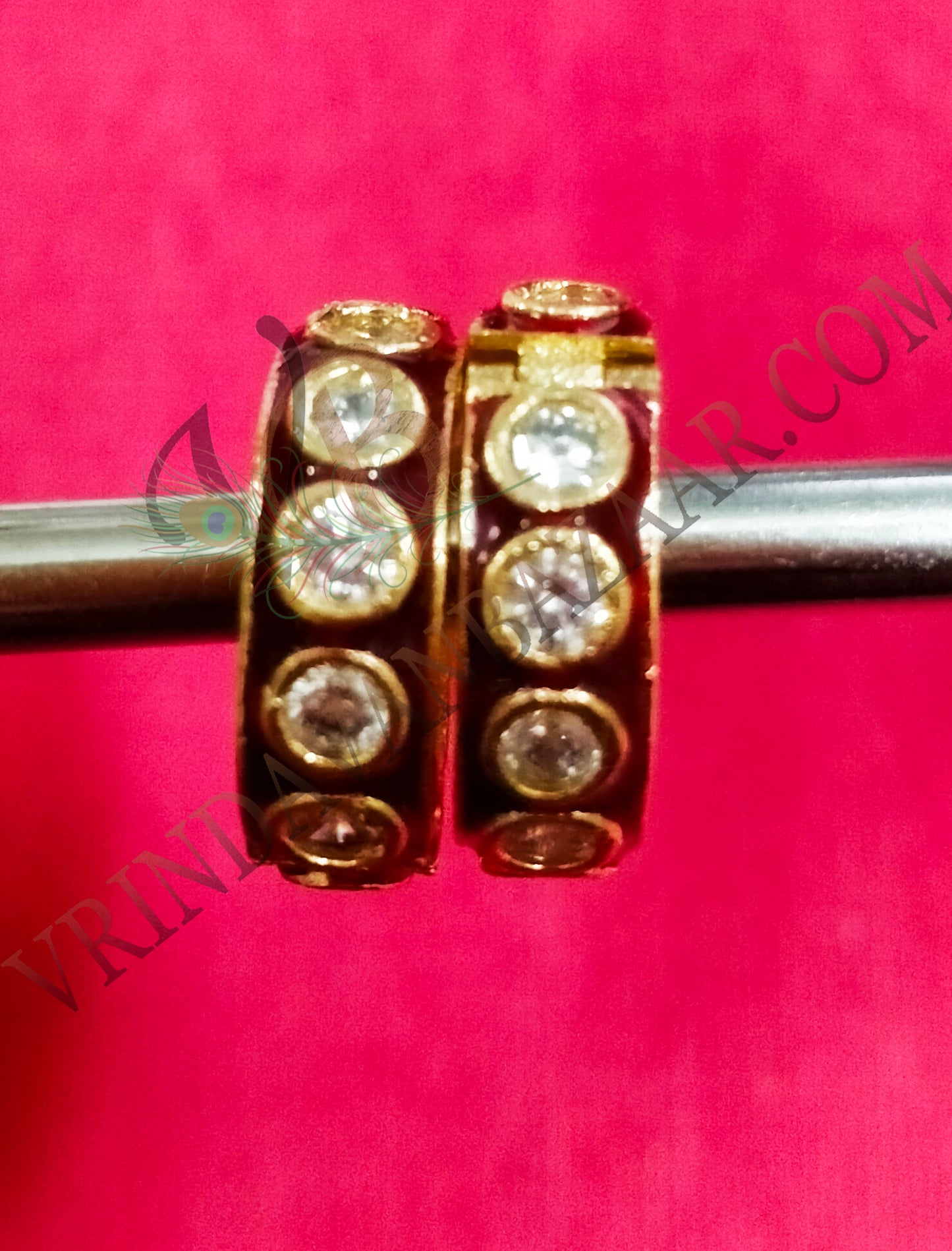Kundan with artificial stone kangan/ bangle