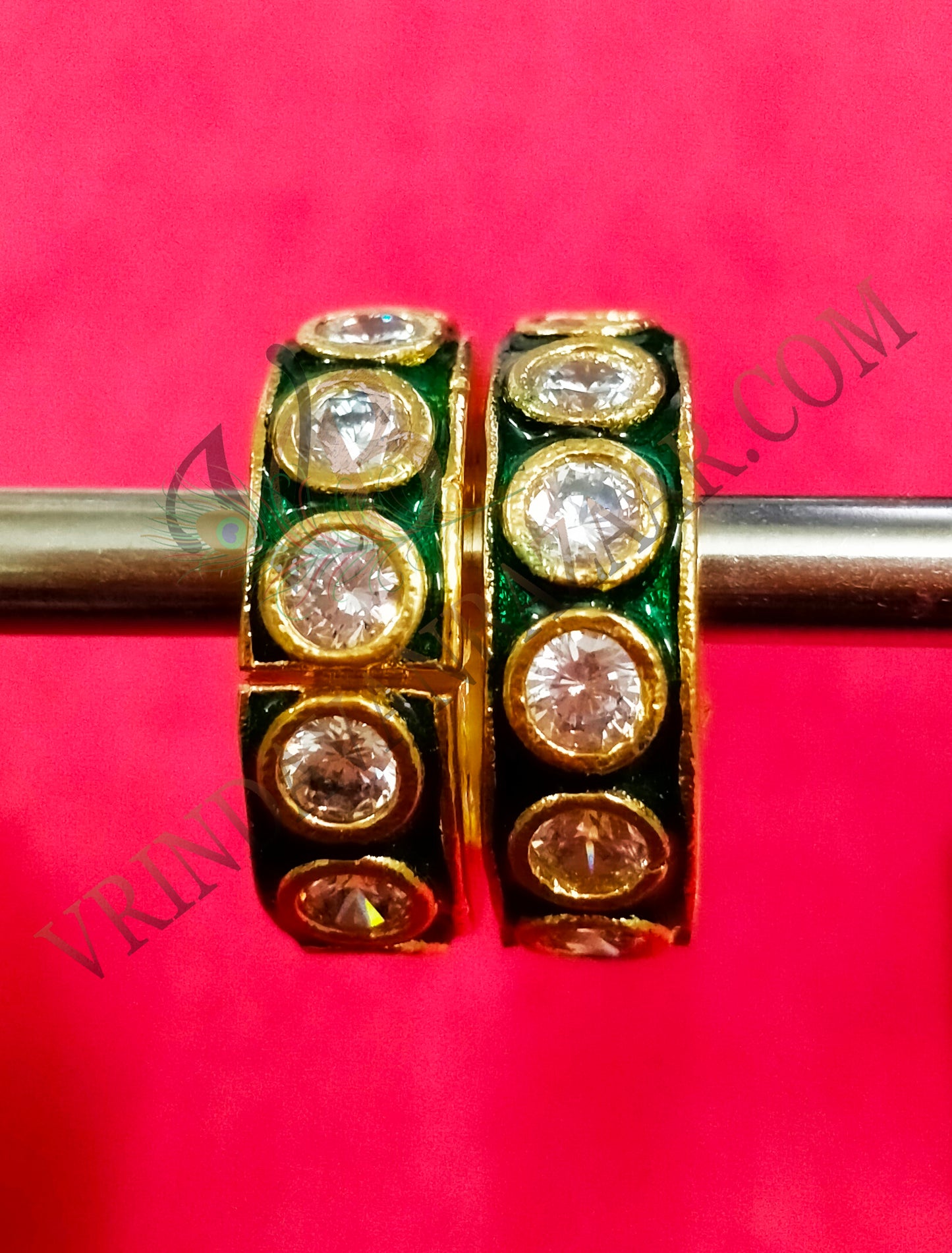 Kundan with artificial stone kangan/ bangle