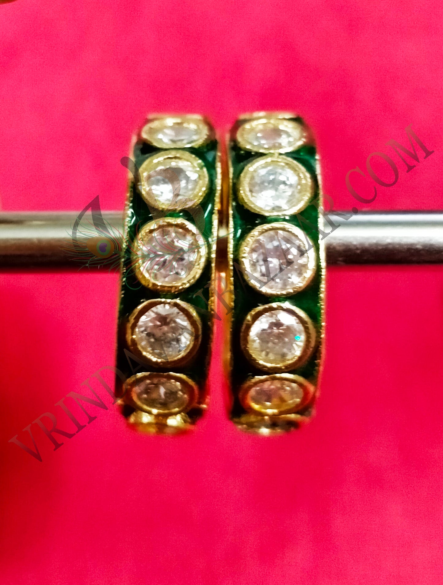 Kundan with artificial stone kangan/ bangle