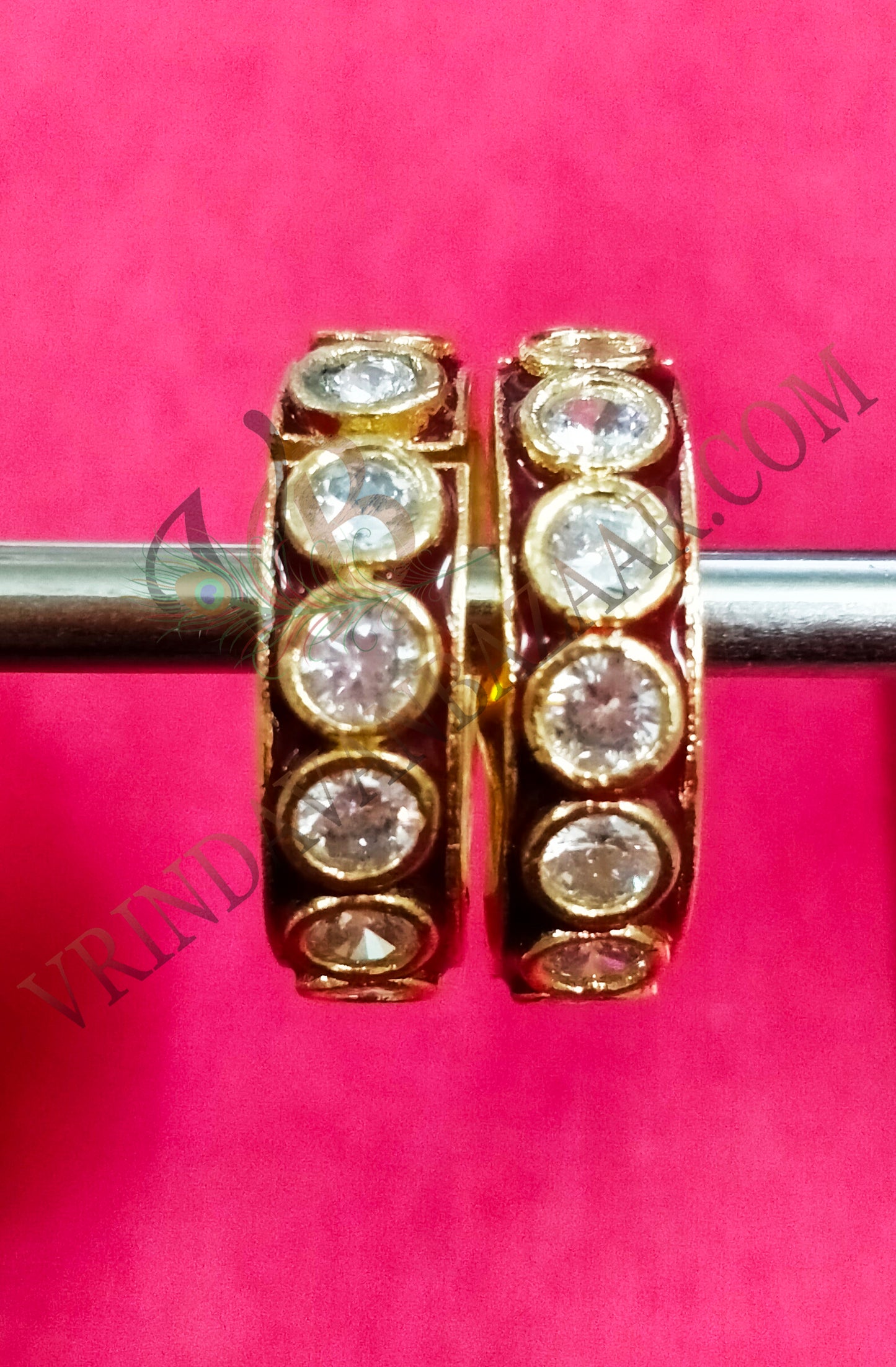 Kundan with artificial stone kangan/ bangle