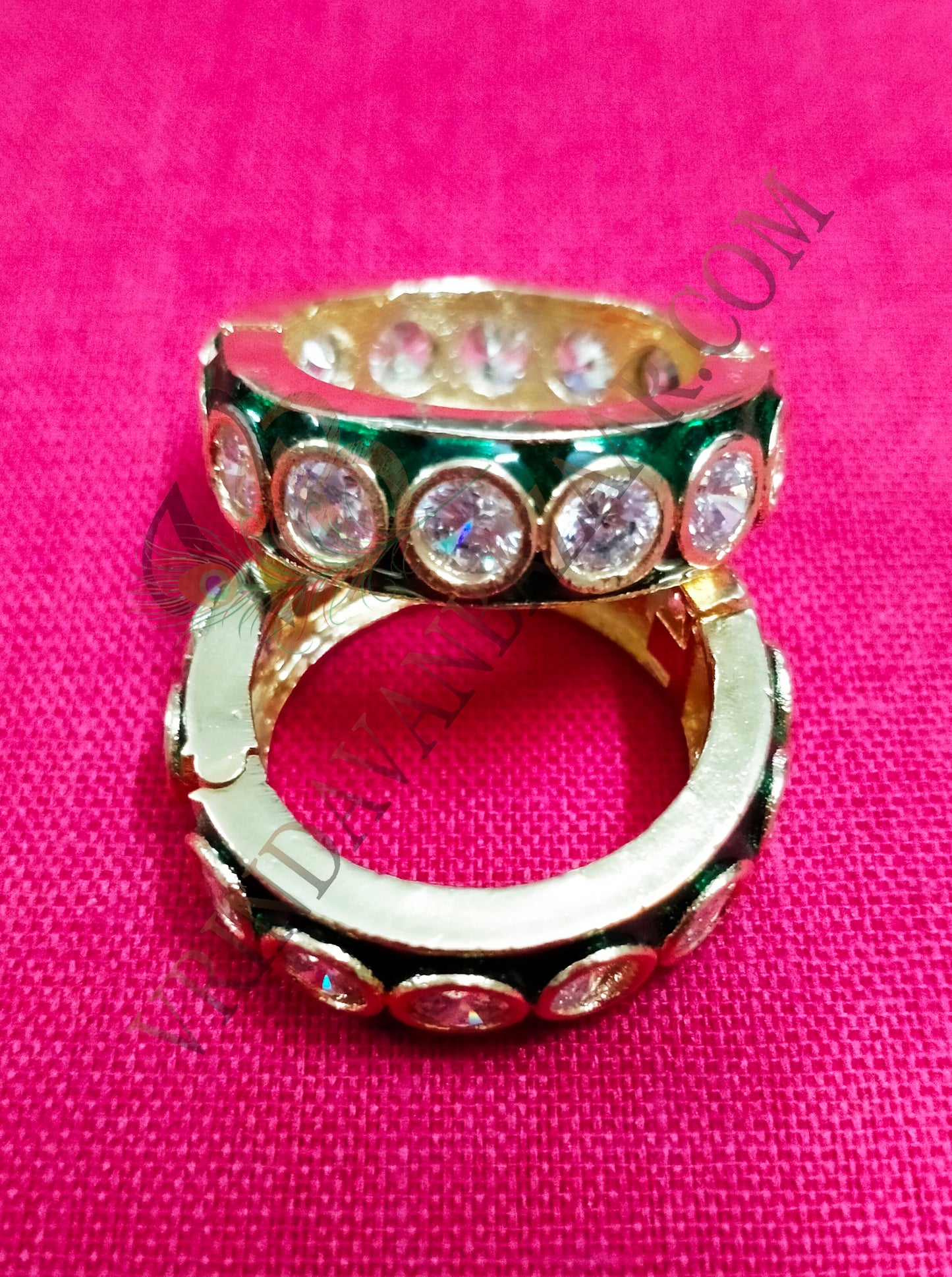 Kundan with artificial stone kangan/ bangle