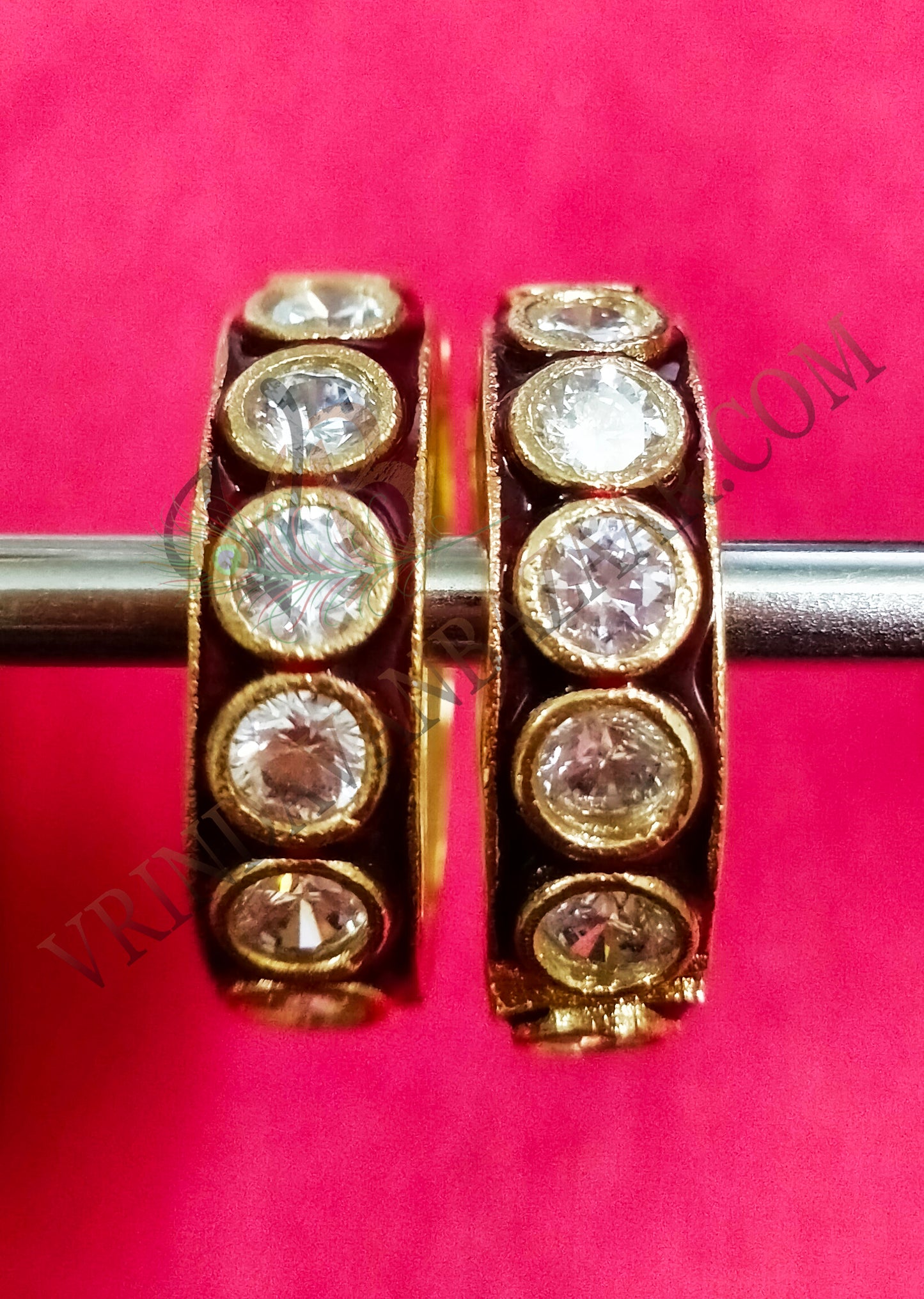 Kundan with artificial stone kangan/ bangle