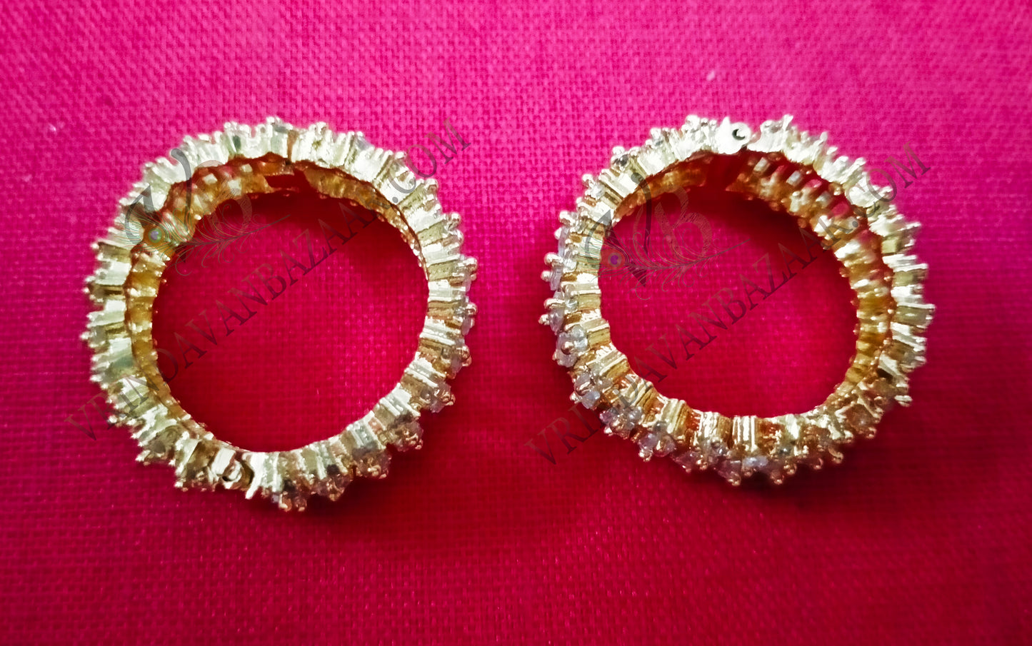 Long white beads artificial stone kangan/ bangle