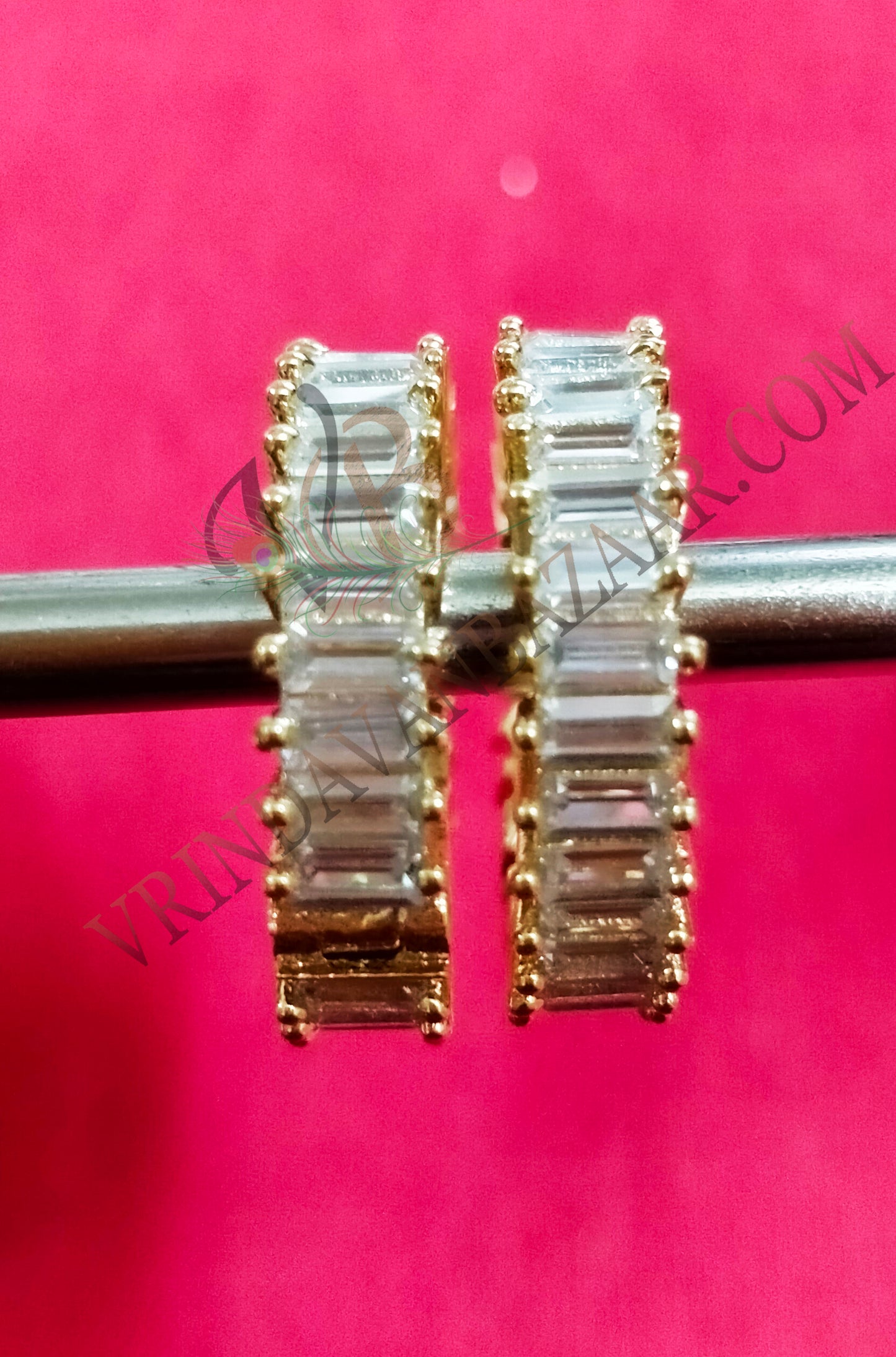 Long white beads artificial stone kangan/ bangle