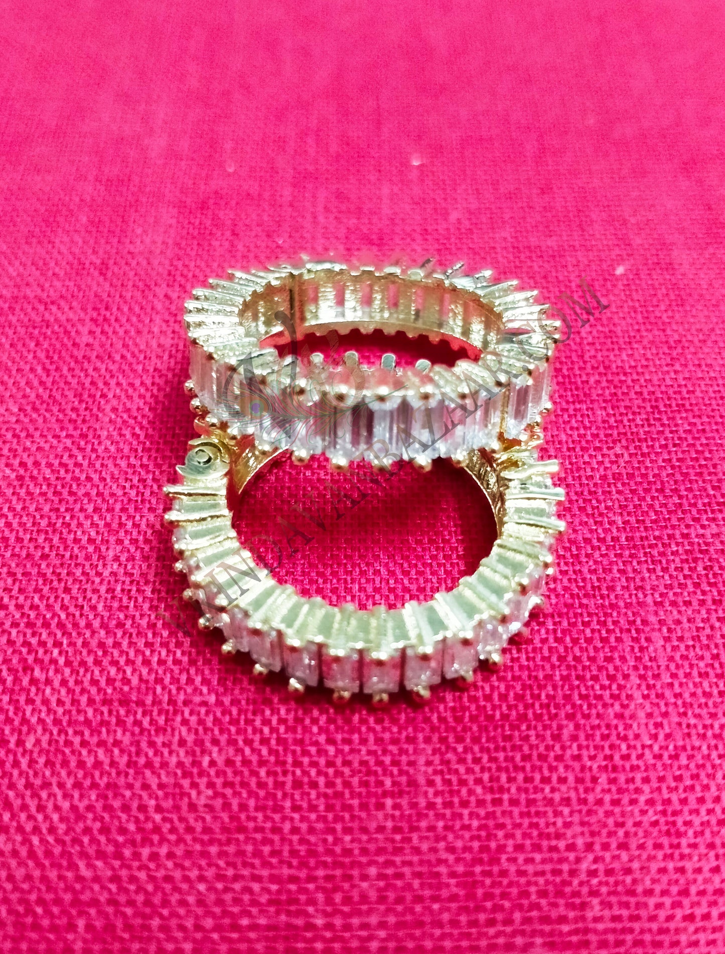 Long white beads artificial stone kangan/ bangle