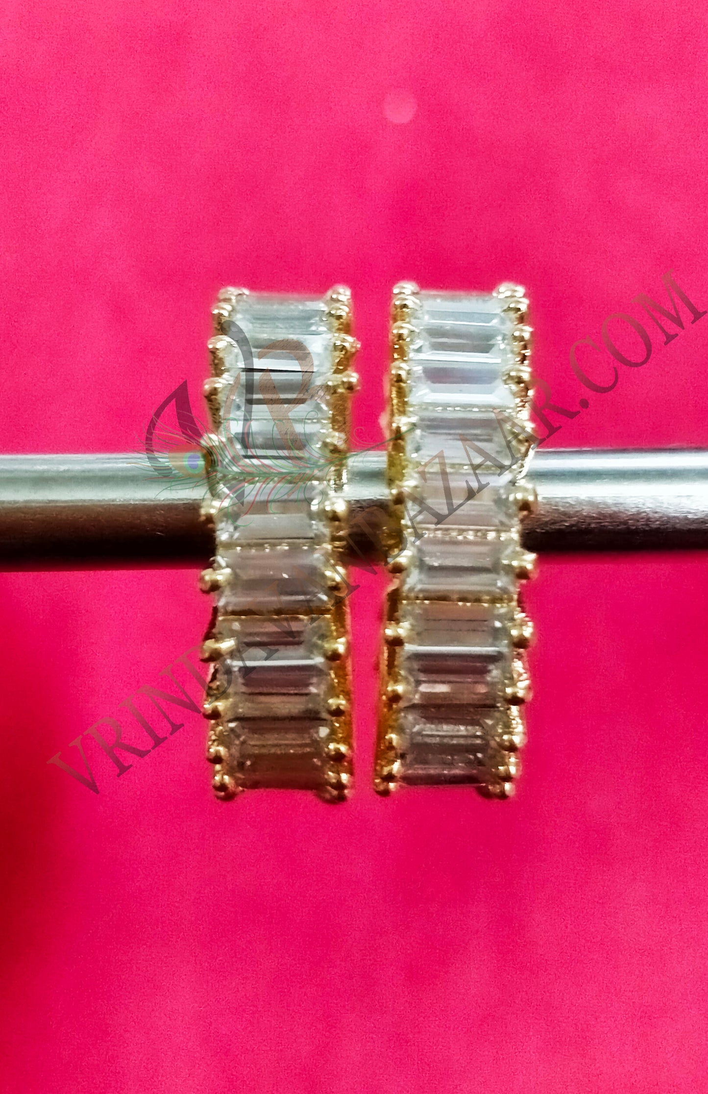 Long white beads artificial stone kangan/ bangle