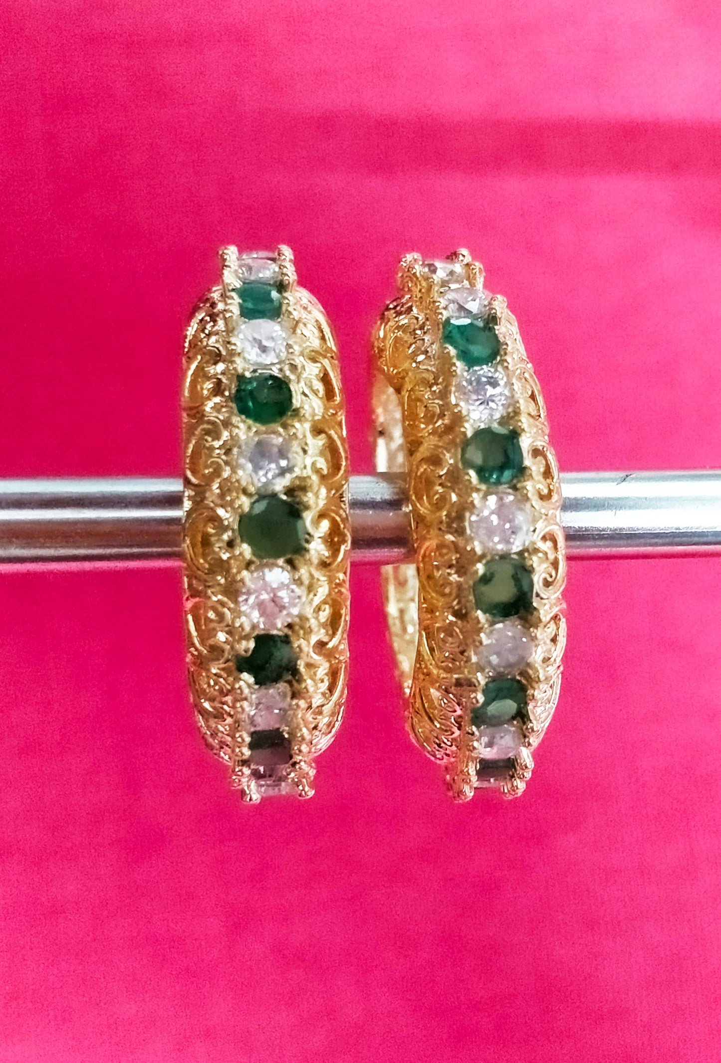 Alternate artificial stone with beautiful metal design kangan/ bangle