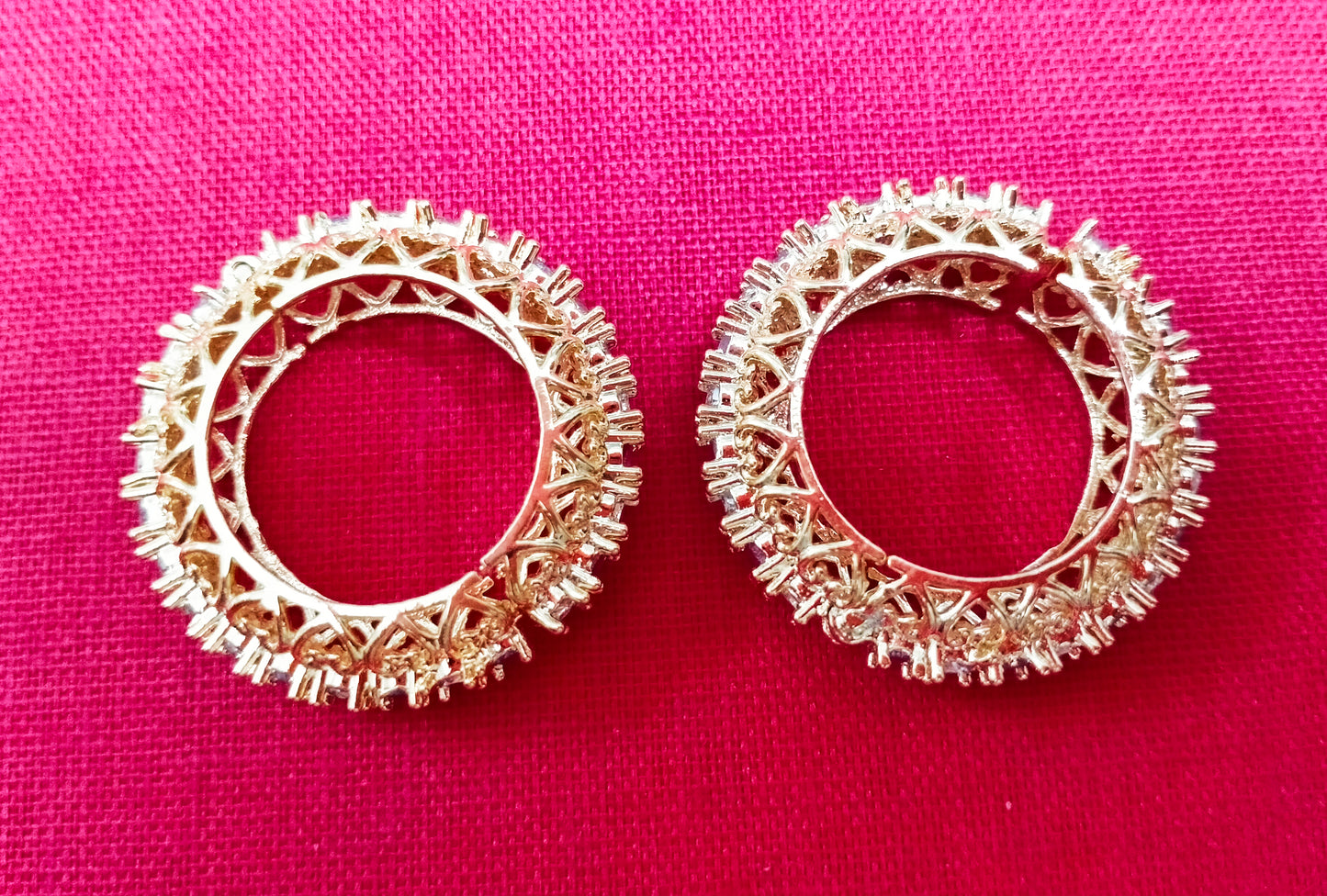 Alternate artificial stone with beautiful metal design kangan/ bangle