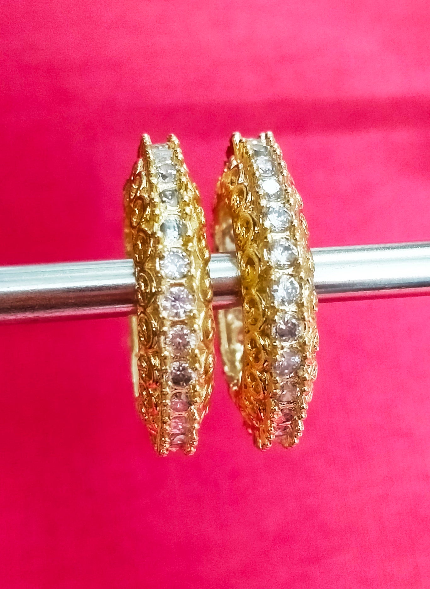 Alternate artificial stone with beautiful metal design kangan/ bangle