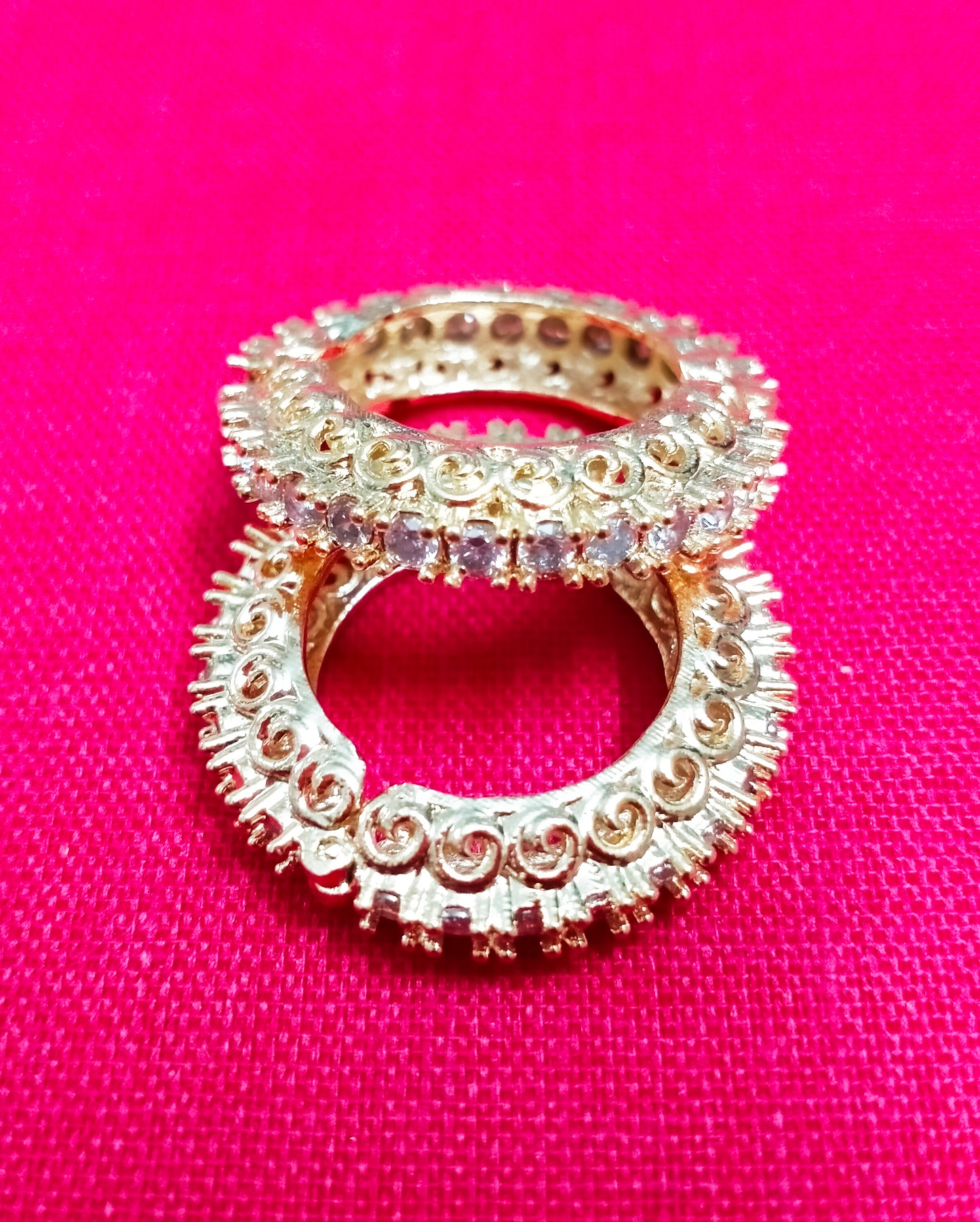 Alternate artificial stone with beautiful metal design kangan/ bangle