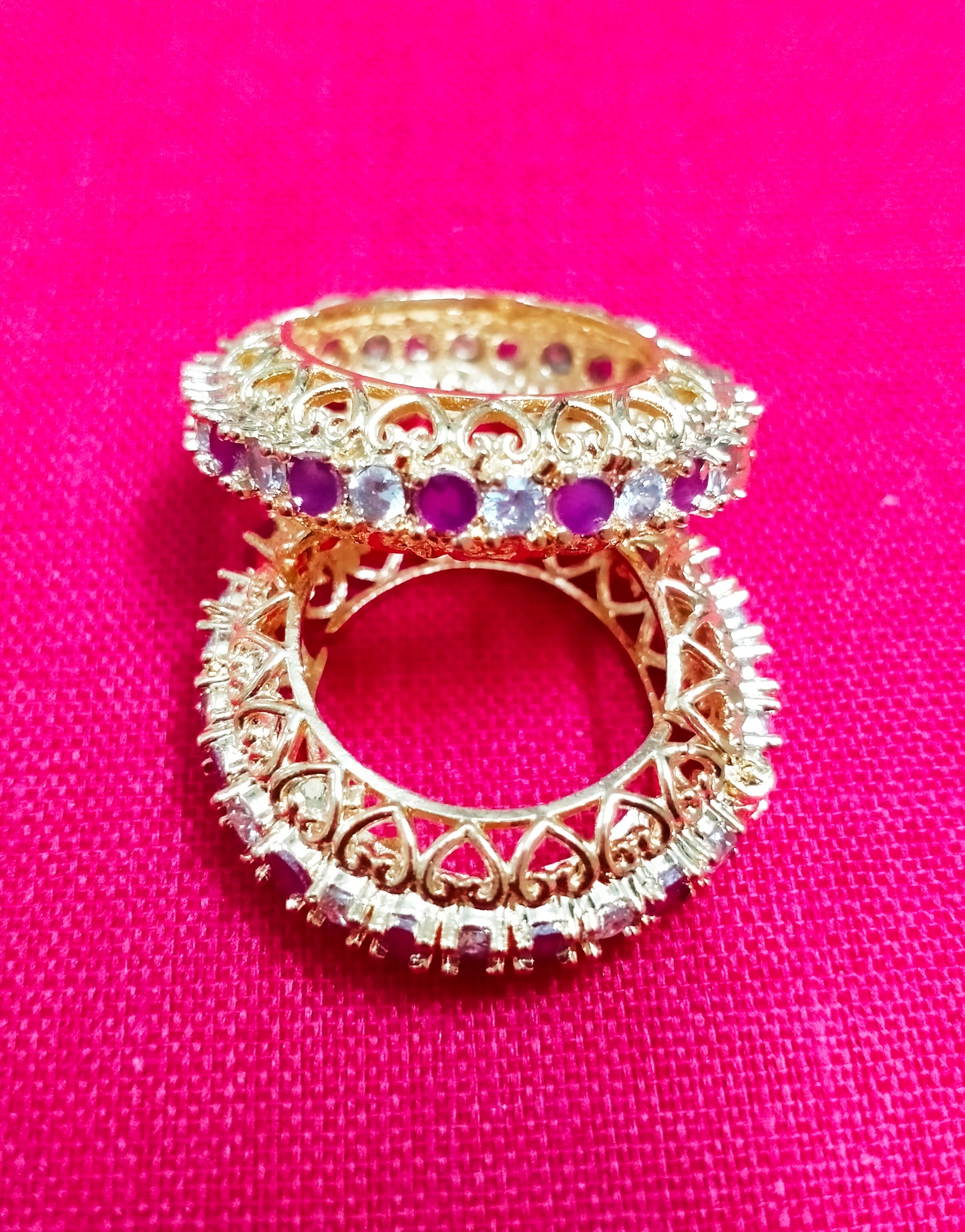 Alternate artificial stone with beautiful metal design kangan/ bangle
