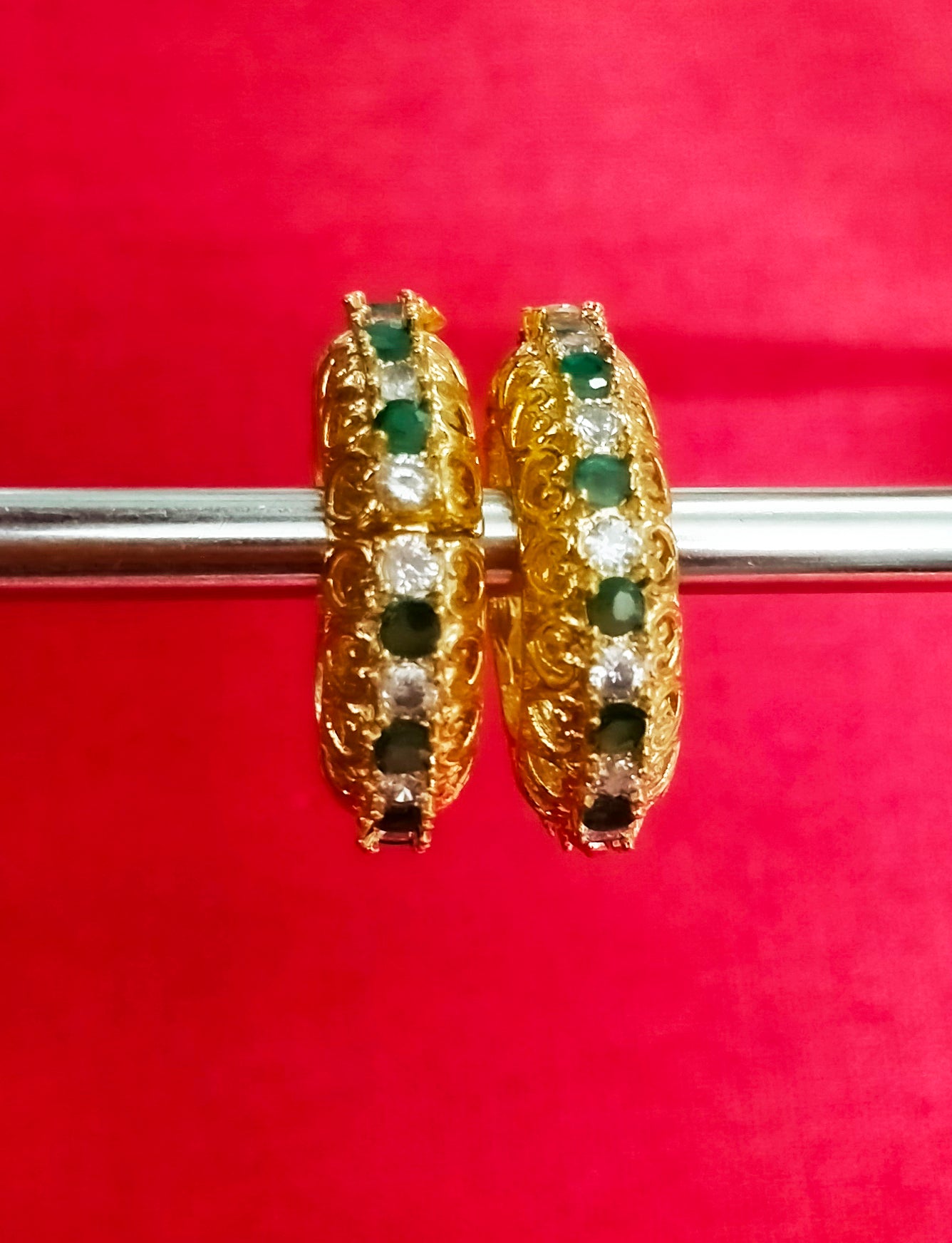 Alternate artificial stone with beautiful metal design kangan/ bangle
