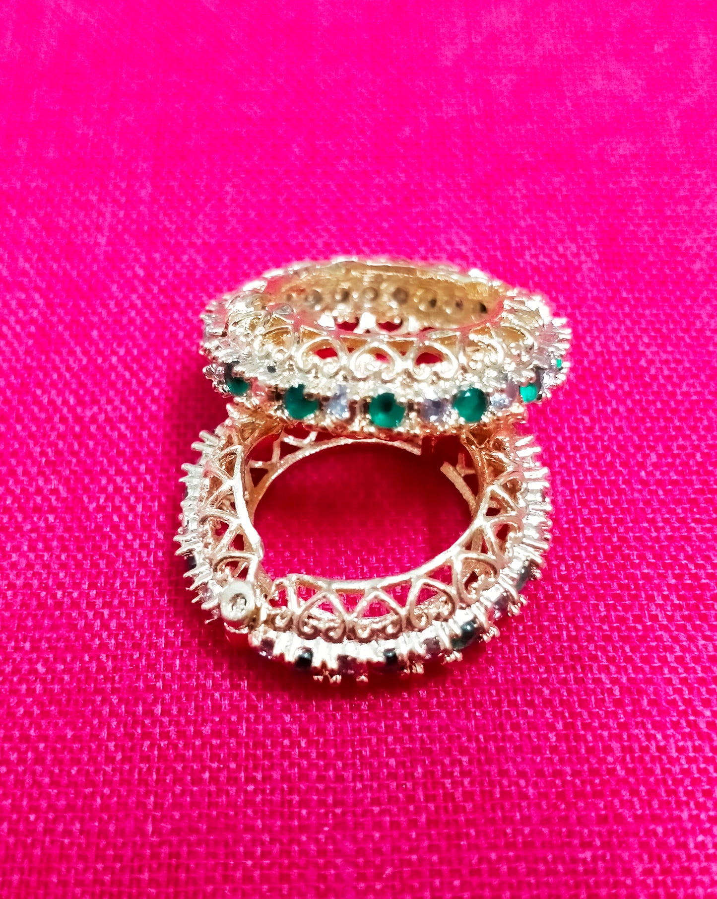 Alternate artificial stone with beautiful metal design kangan/ bangle