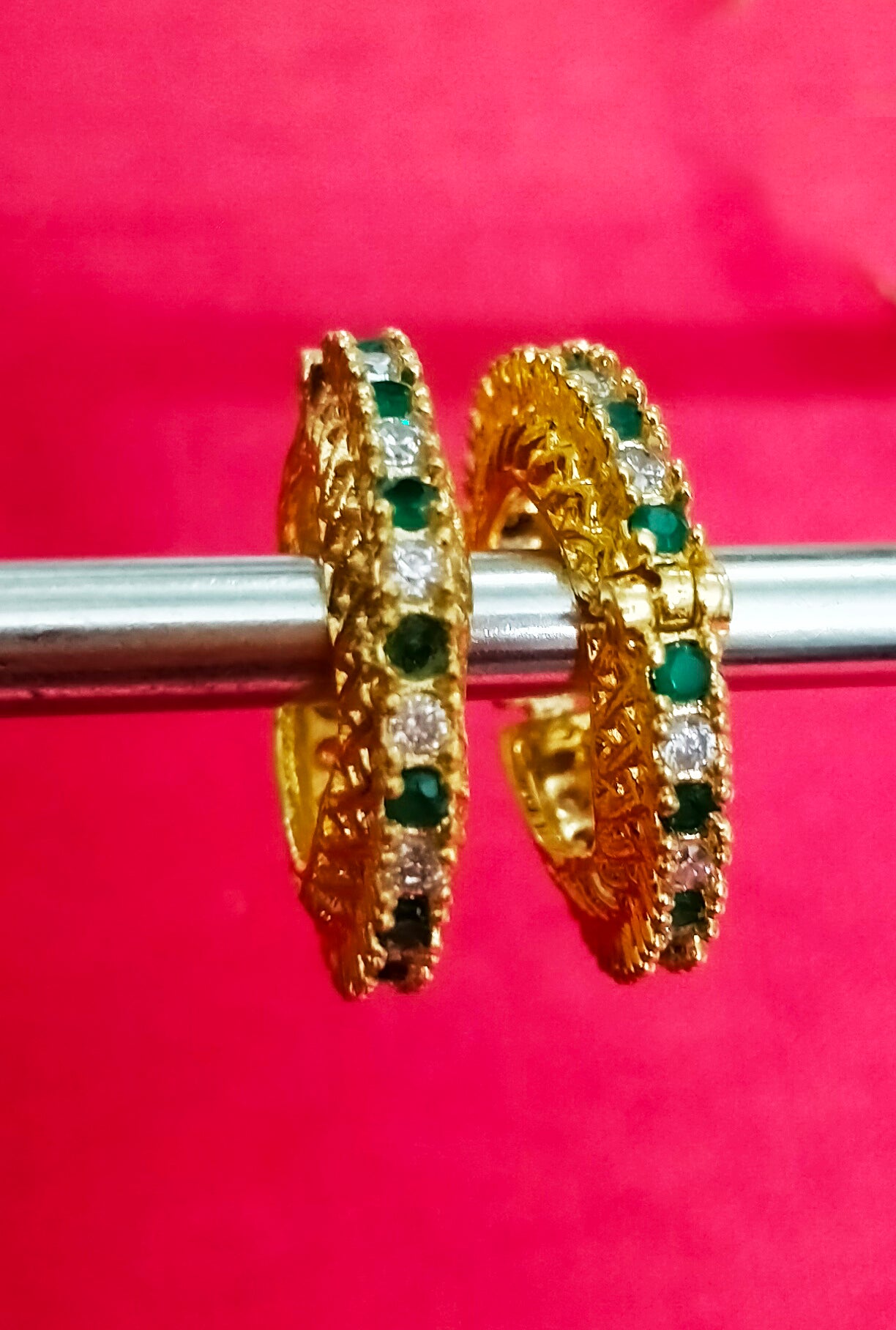 Alternate artificial stone with beautiful metal design kangan/ bangle