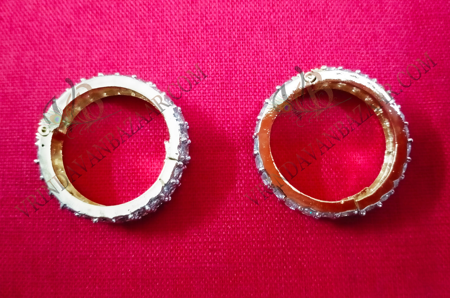 2 line artificial stone kangan/ bangle; size 2.75 cm