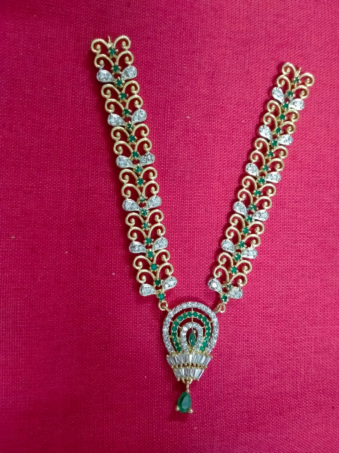 Latest design with drop pendant artificial stone mala/ necklace