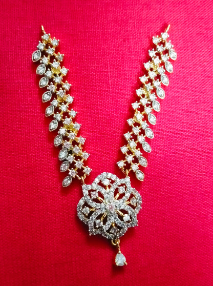 Flower petal artificial stone mala/ necklace