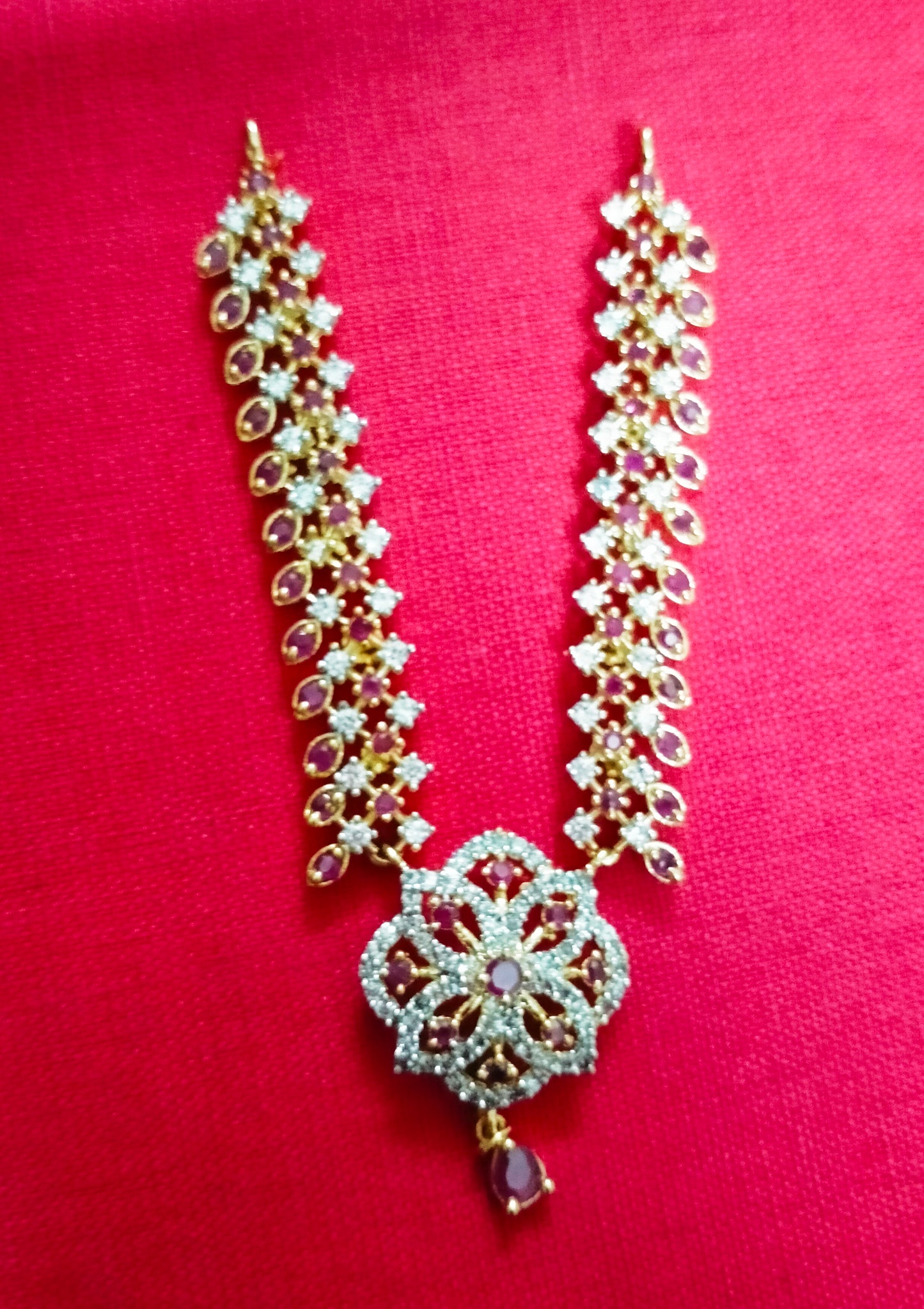 Flower Petal Artificial Stone Mala – Deity Necklace