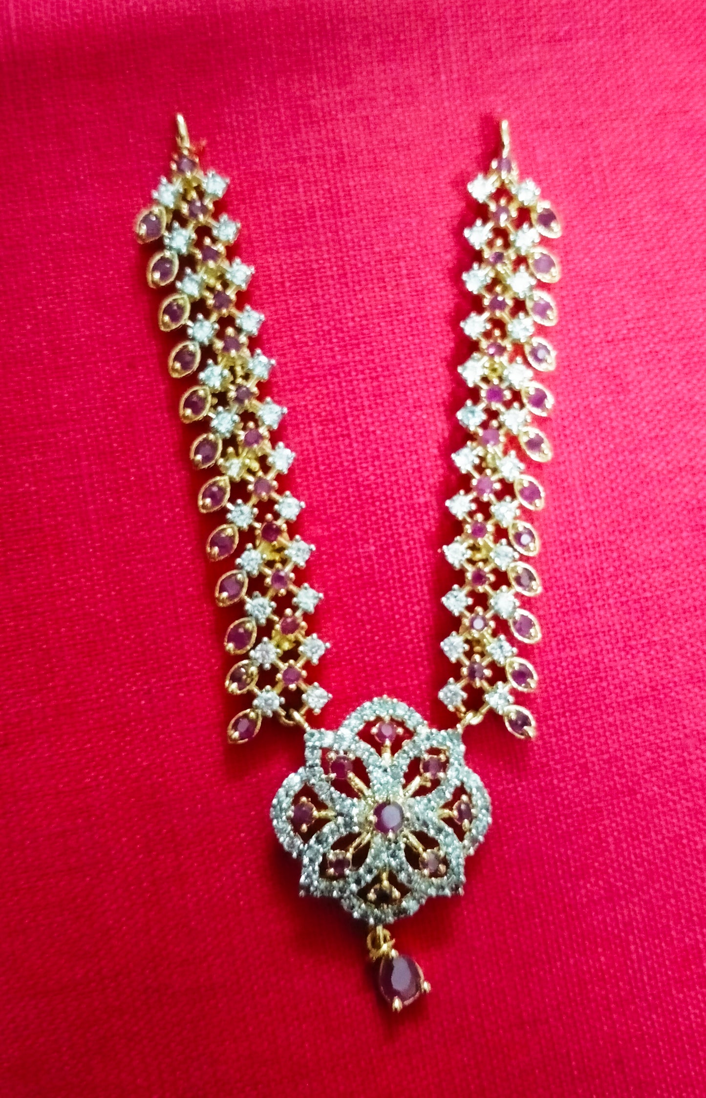 Flower Petal Artificial Stone Mala – Deity Necklace