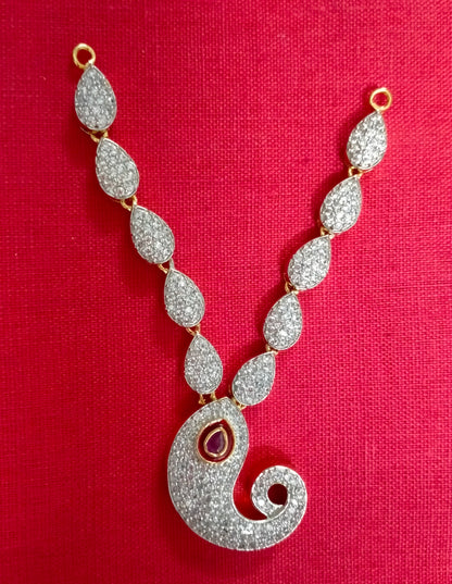 Paisley / mango motif pendant artificial stone mala/ necklace