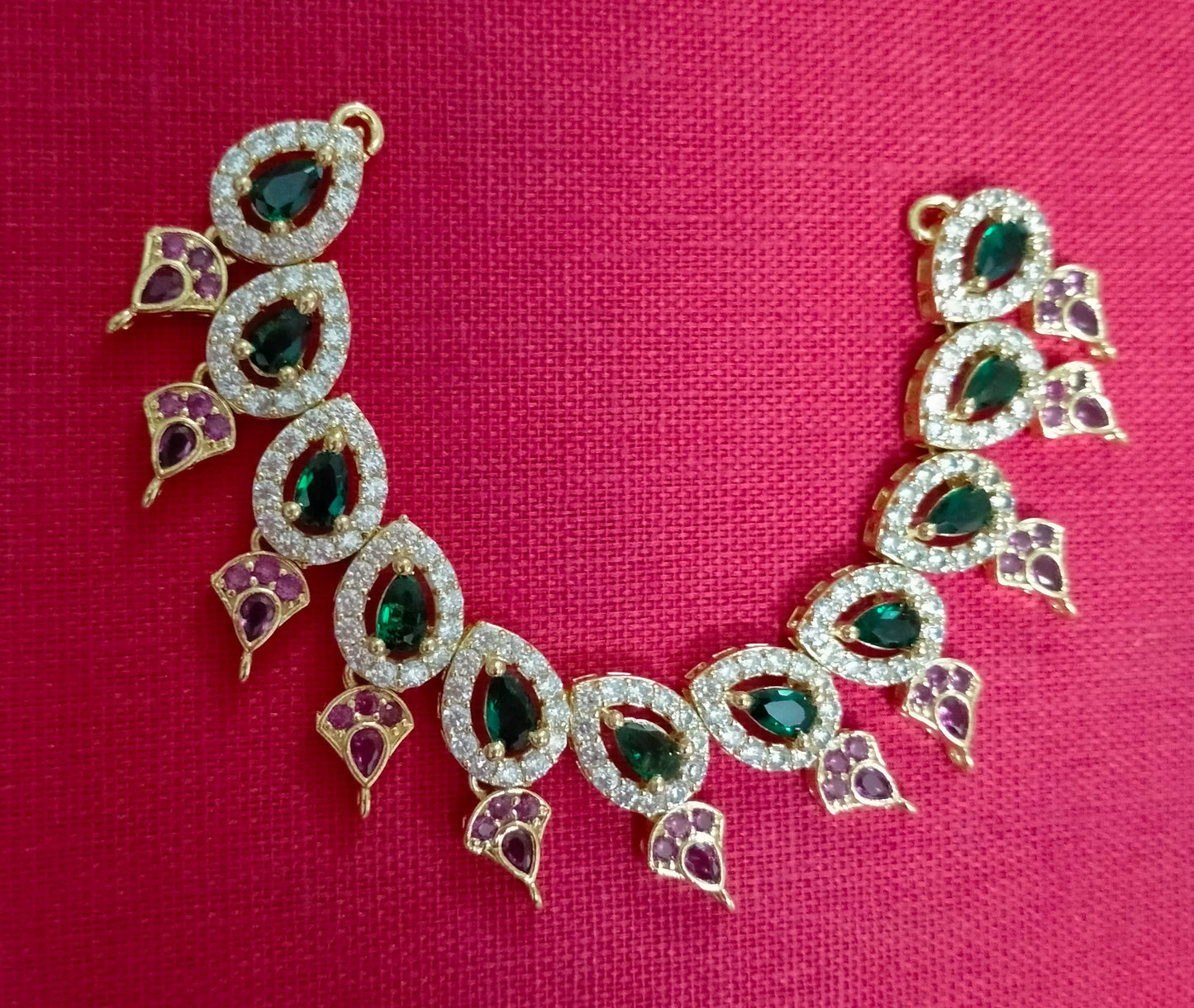 Indian Choker Necklace Artificial Stone – Deity Jewelry
