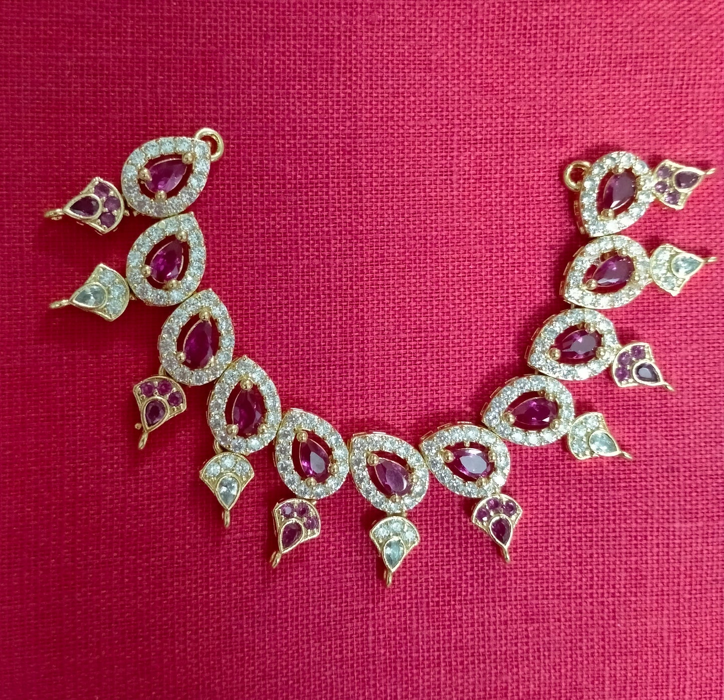 Indian Choker Necklace Artificial Stone – Deity Jewelry