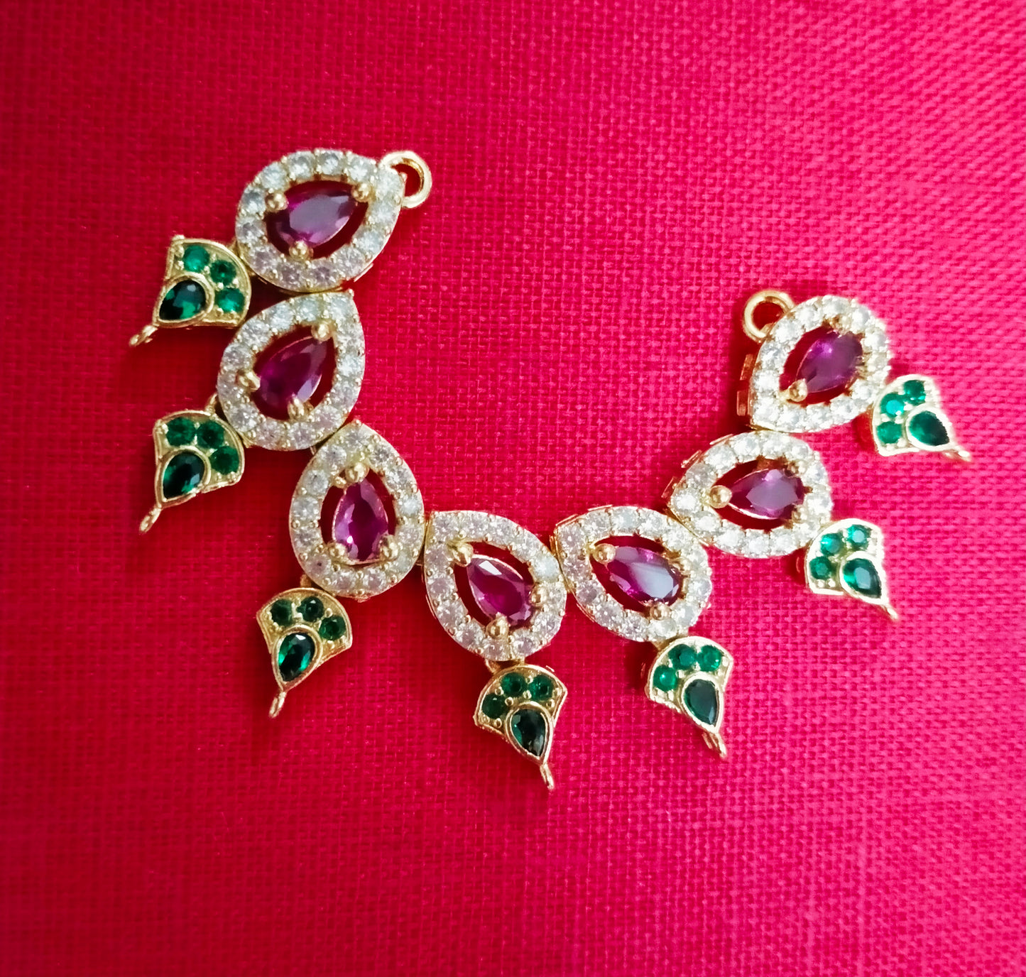 Indian Choker Necklace Artificial Stone – Deity Jewelry