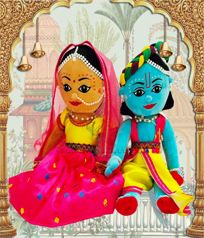Radha Madhav soft toy; height approx 14.5 inch