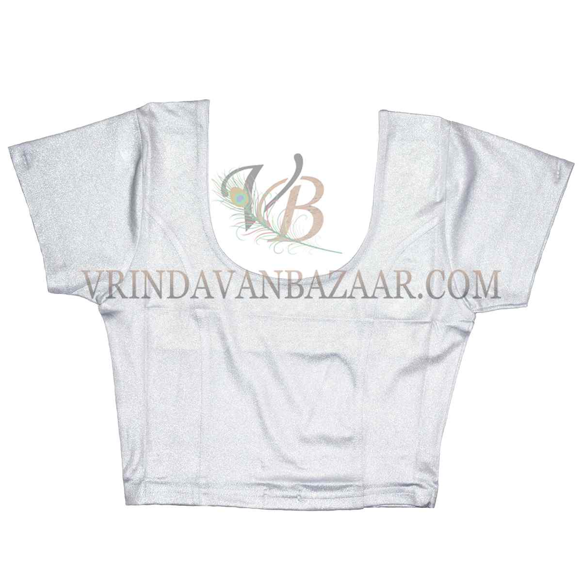 Silver readymade Indian tunic lyca saree blouse